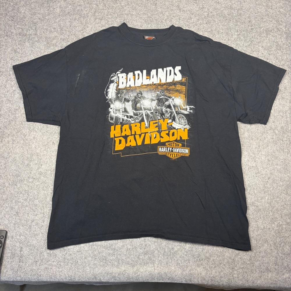 Harley Davidson Badlands Wall SD Graphic T-Shirt Black Mens 2XL Short Sleeve Tee